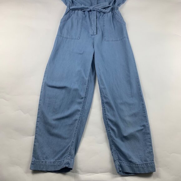 Universal Thread Light Wash Denim Chambray Button Front Jumpsuit 6 - Picture 3 of 8